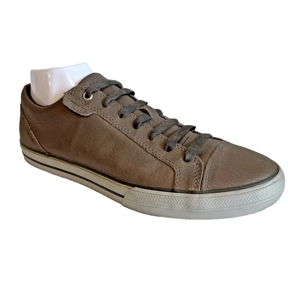 Teva Mens Cap Toe Brown Leather Laced‎ Casual Sneakers, Size 10